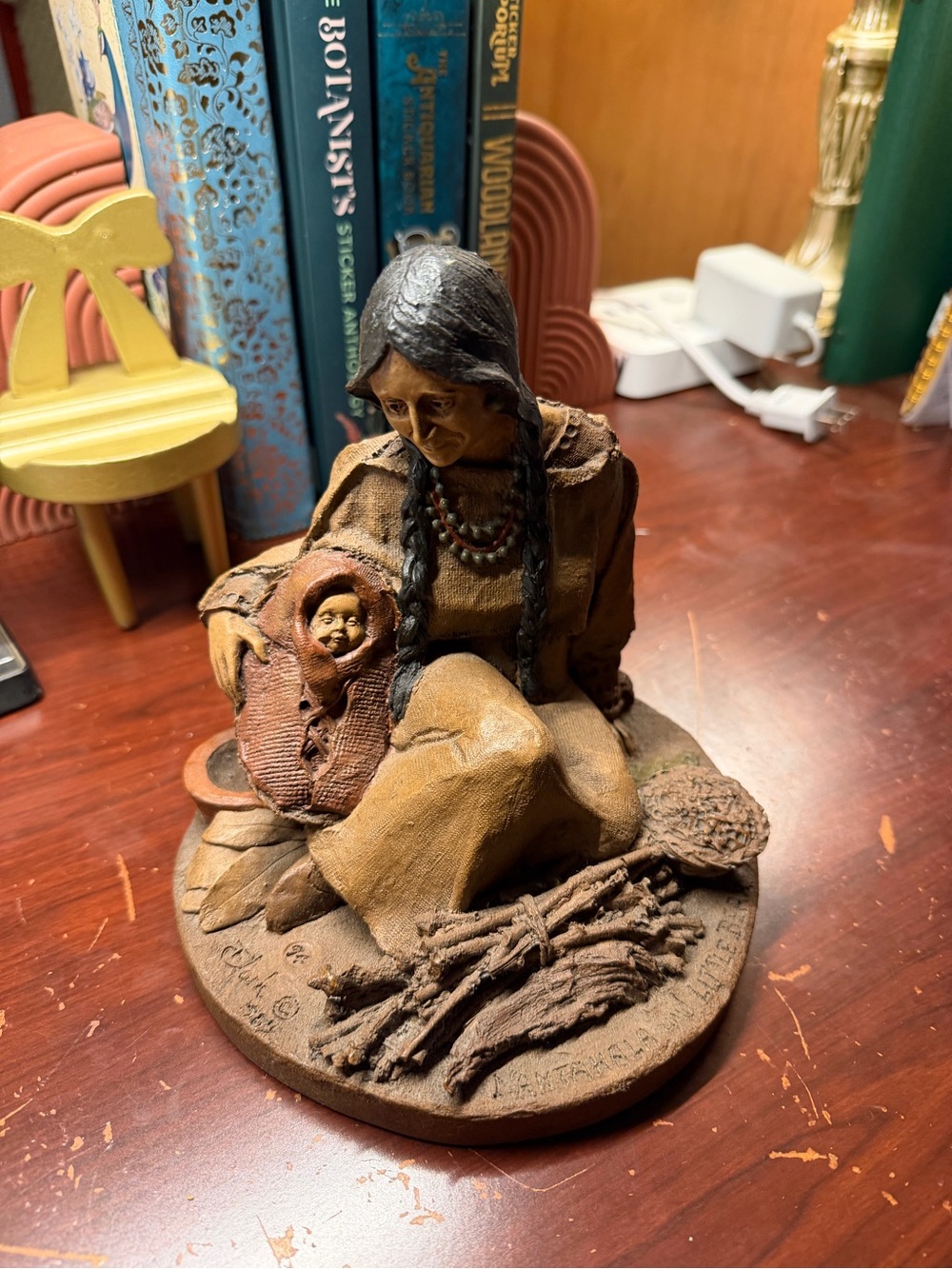 Resin sculpture Nantahala and Little Bear by Tom Clark